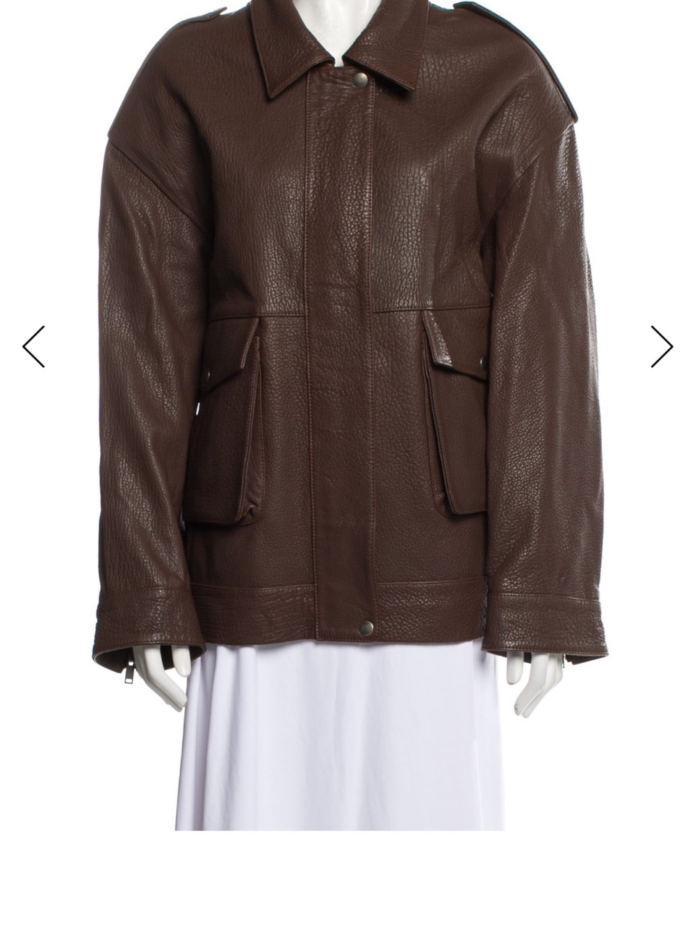 Ducie Brown Pebbled Leather Jacket